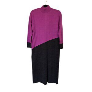 Vintage I.K.C. For Country Wear Wool Blend Mock Neck Maxi Dress Medium